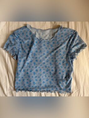 Playboy blue sheer top